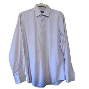 Hugo Boss Slim Fit Egyption Cotton Purple Button Down Shirt Size 15.5